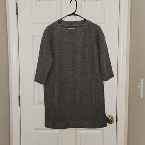 Madewell Gray Manuscript Wool Blend Oversized Dress Size XS B5456 Pockets